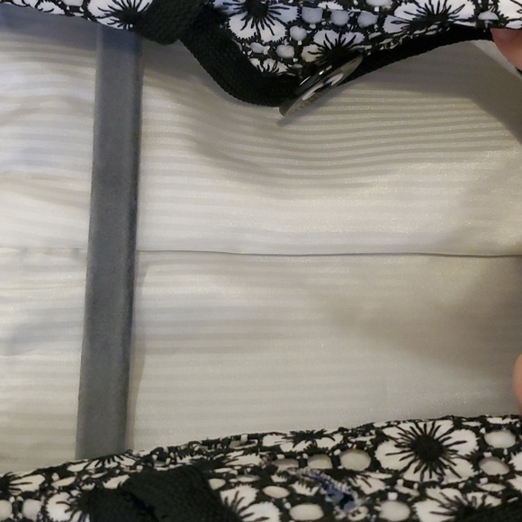 Cynthia Steffe Eyelet Floral 3/4 Sleeve Coat In White And Black Size S - Picture 9 of 9